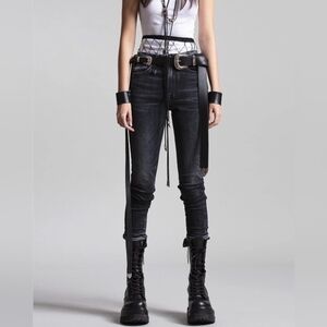 R13 High-Rise Skinny Jeans Morrison Black size 27
